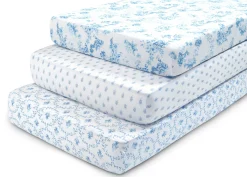 100% Organic Cotton Fitted Crib Sheets - 3 Pack