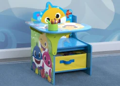 Baby Shark Chair Desk with Storage Bin