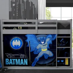 Batman Loft Bed Tent - Curtain Set for Twin Loft Bed (Bed Sold Separately)