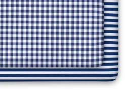 Blue Gingham Fitted Crib Sheets - 2 Pack