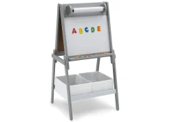 Chelsea Double-Sided Storage Easel with Paper Roll and Magnets | Dry Erase Surface & Chalkboard Surface