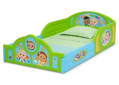 CoComelon 4-Piece Toddler Room-in-a-Box Set – Includes Sleep and Play Toddler Bed, Table, 1 Chair and Toy Box