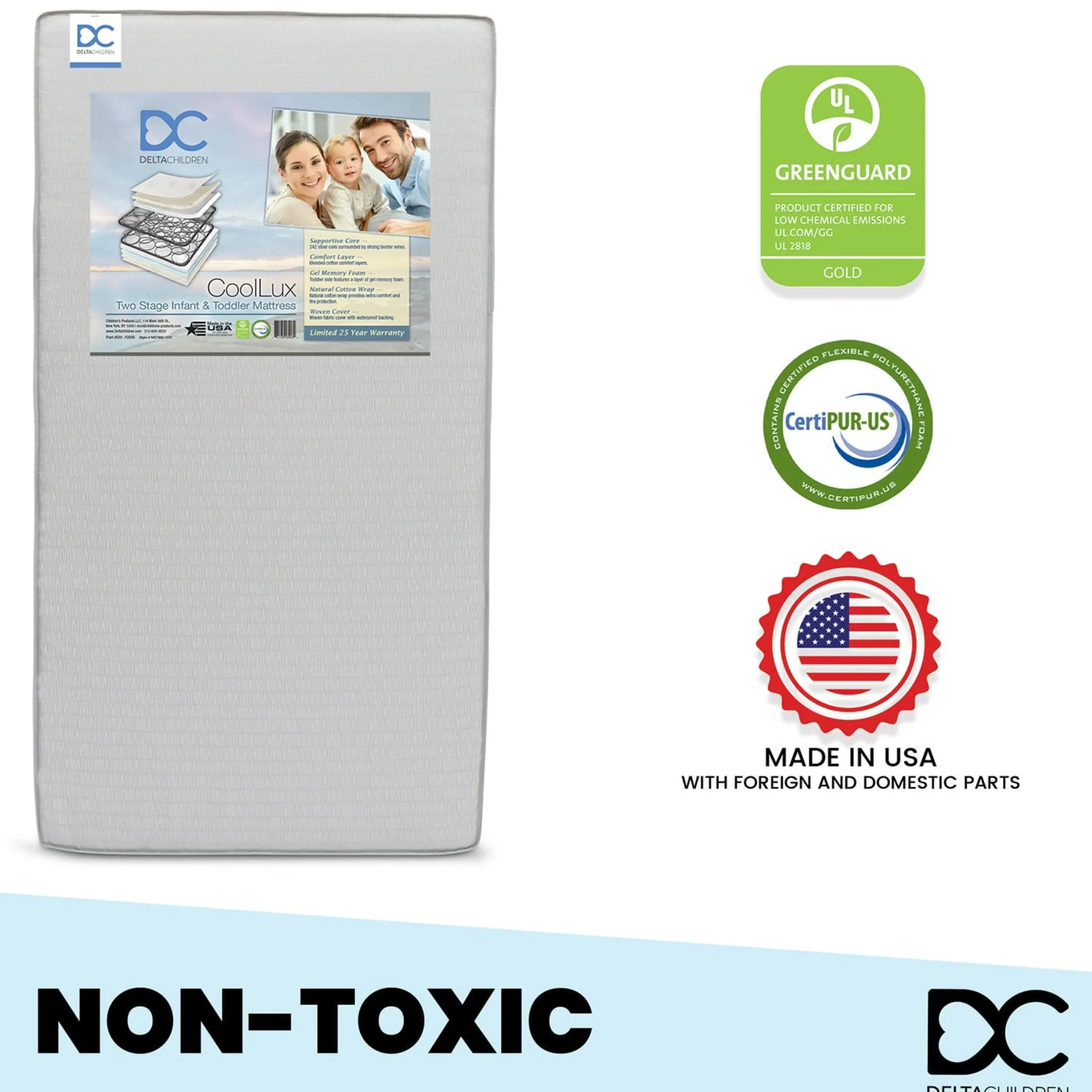 CoolLux Two-Stage Crib and Toddler Mattress