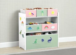 Design & Store 6 Bin Toy Storage Organizer with Interchangeable Patches