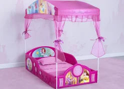 Disney Princess Plastic Sleep and Play Toddler Bed with Canopy by Delta Children