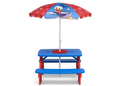 Mickey Mouse 4 Seat Activity Picnic Table with Umbrella and LEGO Compatible Tabletop