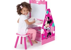 Minnie Mouse Deluxe Kids Art Table - Easel, Desk, Stool, Toy Organizer