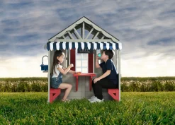 MySize Deluxe Outdoor Playhouse with Play Sink with Running Water, Picnic Table & Mailbox