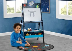 Outer Space Round Area Rug for Kids, 39-Inch