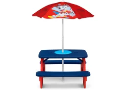 PAW Patrol 4 Seat Activity Picnic Table with Umbrella and Lego Compatible Tabletop