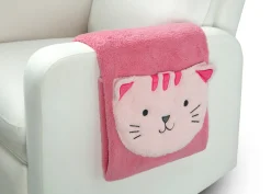 Personalized Sherpa Throw Blanket with Storage Pocket for Kids