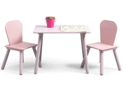 4-Piece Toddler Playroom Set – Includes Play Table with Dry Erase Tabletop and 6 Bin Toy Organizer with Reusable Vinyl Cling Stickers