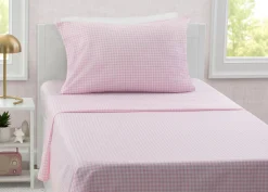 Pink Gingham 3-Piece Twin Sheet Set