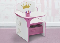 Princess Crown Chair Desk with Storage Bin
