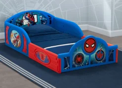 Spider-Man Sleep and Play Toddler Bed with Built-In Guardrails