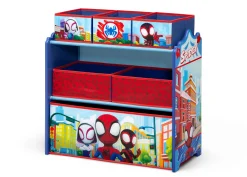 Spidey and His Amazing Friends 4-Piece Toddler Playroom Set – Includes Play Table and 6 Bin Toy Organizer