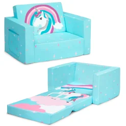 Unicorn Cozee Flip Out Chair - 2-in-1 Convertible Chair to Lounger for Kids