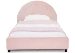 Upholstered Twin Bed with Round Headboard