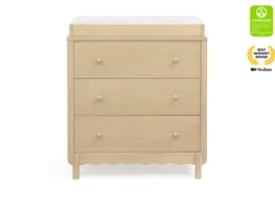 William 3 Drawer Dresser with Changing Top and Interlocking Drawers